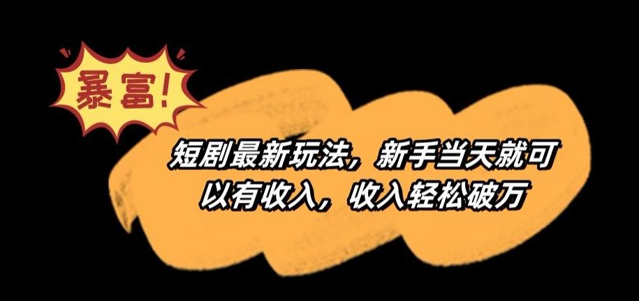 短剧最新玩法，新手当天就可以有收入，收入轻松破万【揭秘】-Ai创业网
