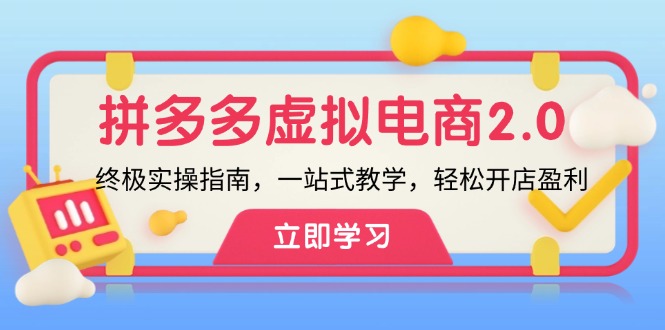 拼多多 虚拟项目-2.0：终极实操指南，一站式教学，轻松开店盈利-Ai创业网