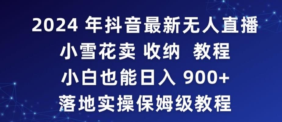 2024年抖音最新无人直播小雪花卖收纳教程，小白也能日入900+落地实操保姆级教程【揭秘】-Ai创业网