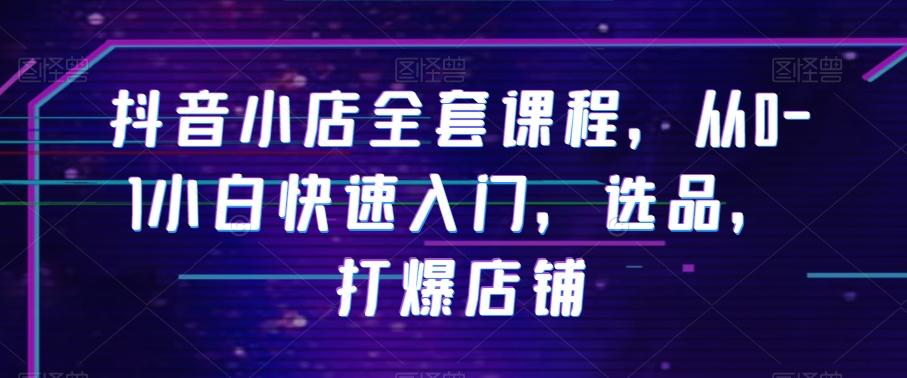 抖音小店全套课程，从0-1小白快速入门，选品，打爆店铺-Ai创业网