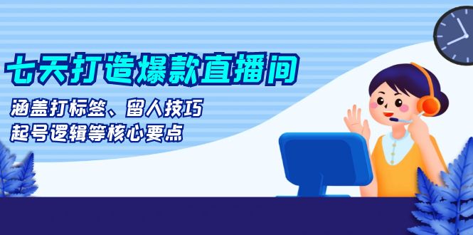 七天打造爆款直播间：涵盖打标签、留人技巧、起号逻辑等核心要点-Ai创业网