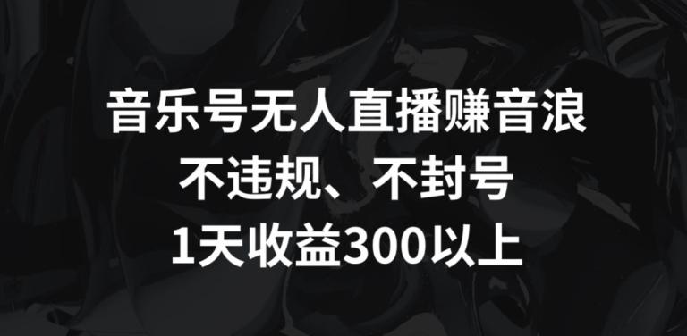 音乐号无人直播赚音浪，不违规、不封号，1天收益300+【揭秘】-Ai创业网