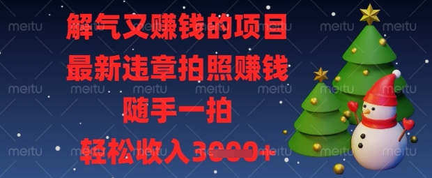 解气又挣钱的项目，最新违章拍照挣钱，随手一拍，轻松收入数张【揭秘】-Ai创业网