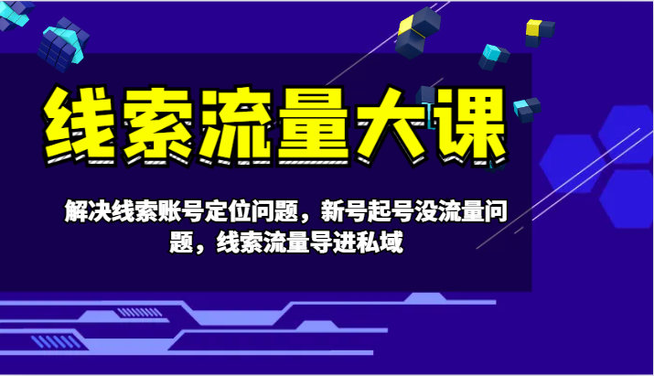 线索流量大课-解决线索账号定位问题，新号起号没流量问题，线索流量导进私域-Ai创业网