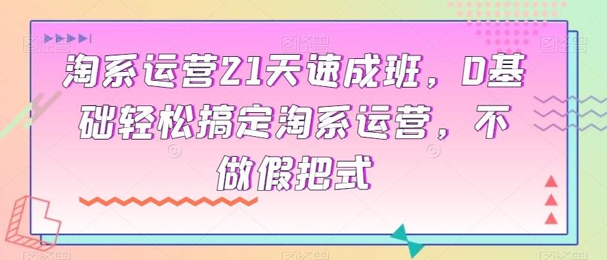 淘系运营21天速成班，0基础轻松搞定淘系运营，不做假把式-Ai创业网