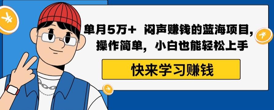 单月5万+闷声赚钱的蓝海项目，操作简单，小白也能轻松上手-Ai创业网