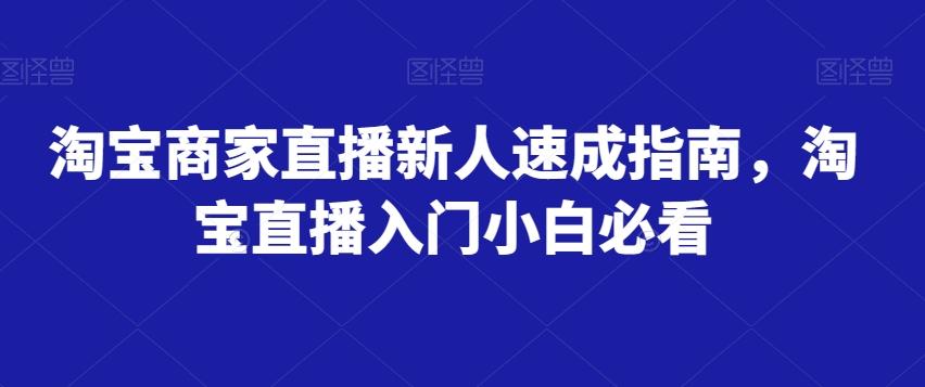 淘宝商家直播新人速成指南，淘宝直播入门小白必看-Ai创业网