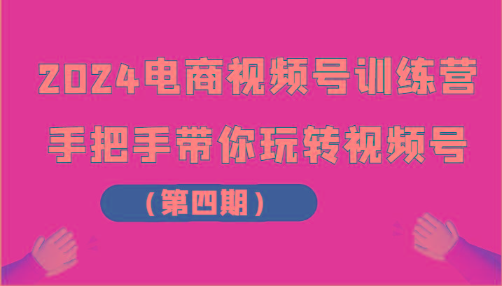 2024电商视频号训练营(第四期)手把手带你玩转视频号-Ai创业网