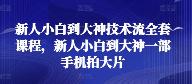 新人小白到大神技术流全套课程，新人小白到大神一部手机拍大片-Ai创业网