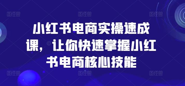 小红书电商实操速成课，让你快速掌握小红书电商核心技能-Ai创业网
