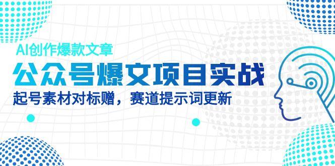 公众号爆文项目实战，AI创作爆款文章，起号素材对标赠(附赛道AI提示词-Ai创业网