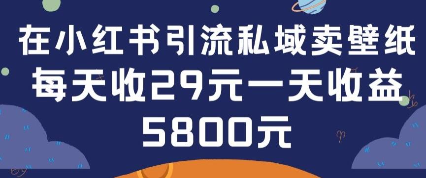 在小红书引流私域卖壁纸每张29元单日最高卖出200张(0-1搭建教程)【揭秘】-Ai创业网