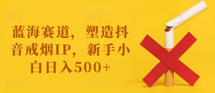 蓝海赛道，塑造抖音戒烟IP，新手小白日入500+【揭秘】-Ai创业网