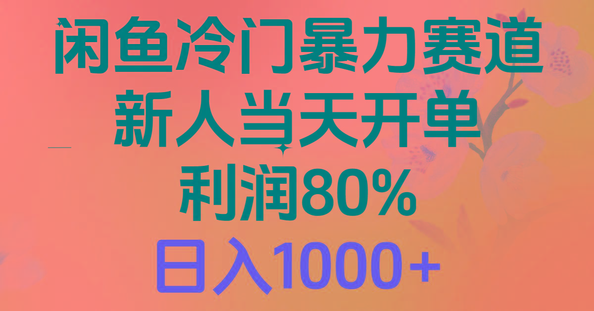 2024闲鱼冷门暴力赛道，新人当天开单，利润80%，日入1000+-Ai创业网