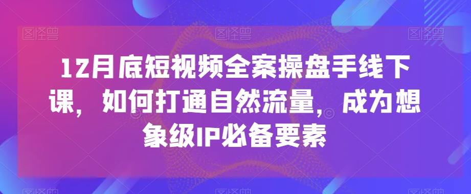 12月底短视频全案操盘手线下课，如何打通自然流量，成为想象级IP必备要素-Ai创业网