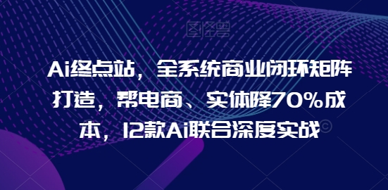 Ai终点站，全系统商业闭环矩阵打造，帮电商、实体降70%成本，12款Ai联合深度实战【0906更新】-Ai创业网