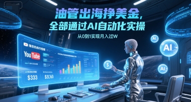 油管出海挣美金，全部通过AI自动化实操，从0到1实现月入过W-Ai创业网