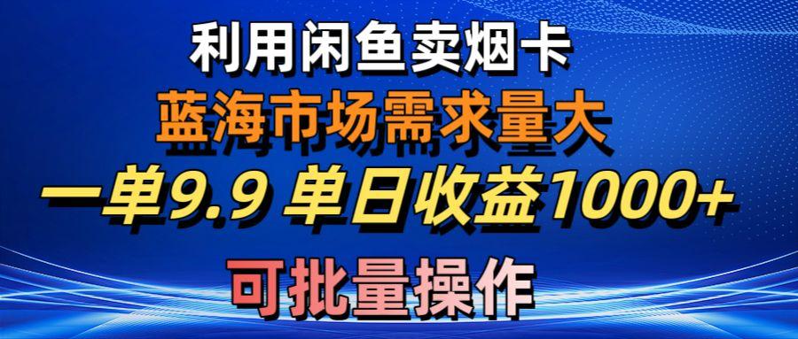 利用咸鱼卖烟卡，蓝海市场需求量大，一单9.9单日收益1000+，可批量操作-Ai创业网