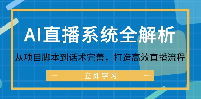 AI直播系统全解析：从项目脚本到话术完善，打造高效直播流程-Ai创业网