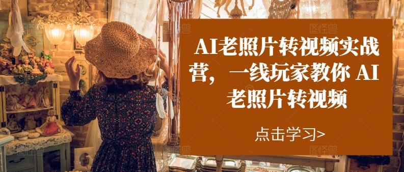 AI老照片转视频实战营，一线玩家教你AI老照片转视频-Ai创业网