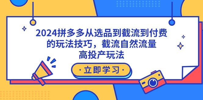2024拼多多从选品到截流到付费的玩法技巧，截流自然流量玩法，高投产玩法-Ai创业网
