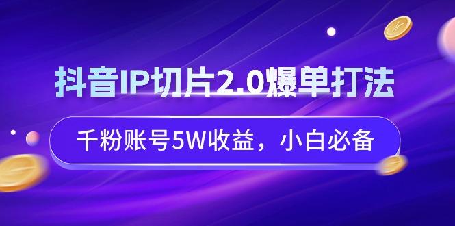 抖音IP切片2.0爆单打法，千粉账号5W收益，小白必备-Ai创业网