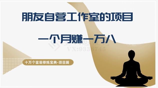 十万个富翁修炼宝典之16.朋友自营工作室的项目，一个月赚一万八-Ai创业网