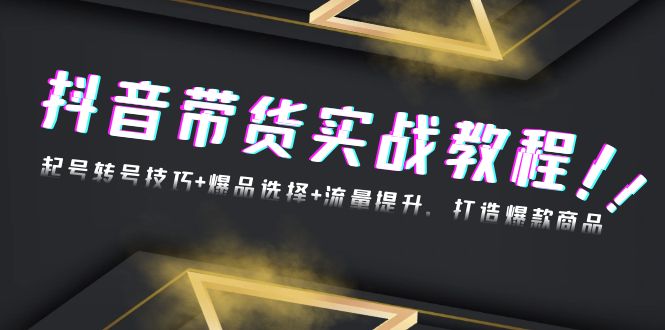 抖音带货实战教程：起号转号技巧+爆品选择+流量提升，打造爆款商品-Ai创业网