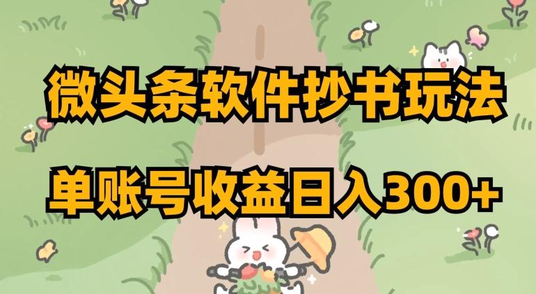 微头条软件抄书玩法，单账号收益日入300+【揭秘】-Ai创业网