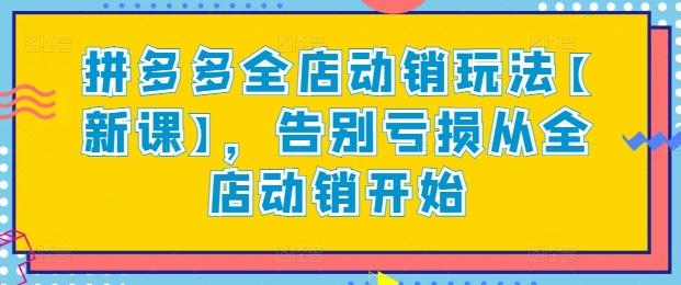 拼多多全店动销玩法【新课】，告别亏损从全店动销开始-Ai创业网