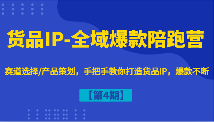 货品IP-全域爆款陪跑营【第4期】赛道选择/产品策划，手把手教你打造货品IP，爆款不断-Ai创业网