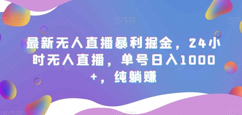 最新无人直播暴利掘金，24小时无人直播，单号日入1000+，纯躺赚-Ai创业网