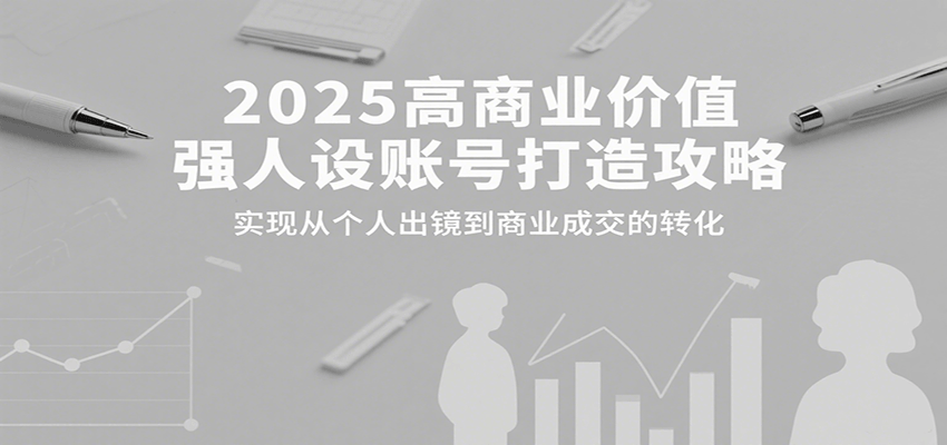 2025高商业价值强人设账号打造攻略，实现从个人出镜到商业成交的转化-Ai创业网