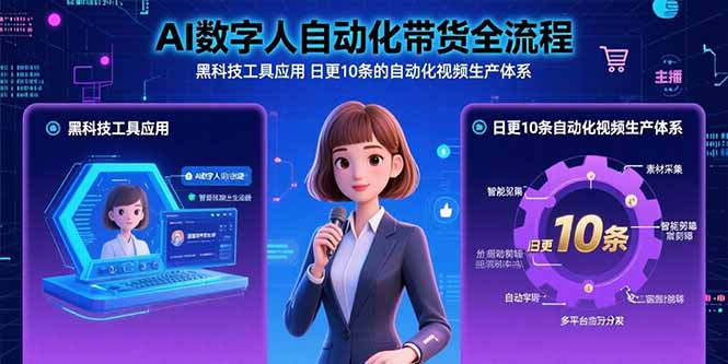 AI数字人自动化带货全流程：黑科技工具应用 日更10条的自动化视频生产体系-Ai创业网