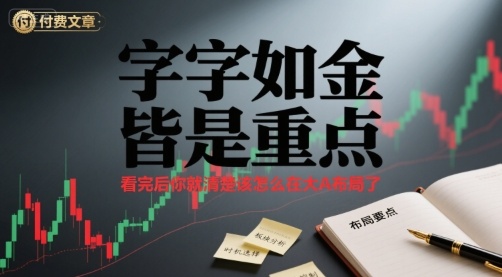 付费文章：字字如金 皆是重点， 看完后 你就清楚该怎么在大A布局了-Ai创业网