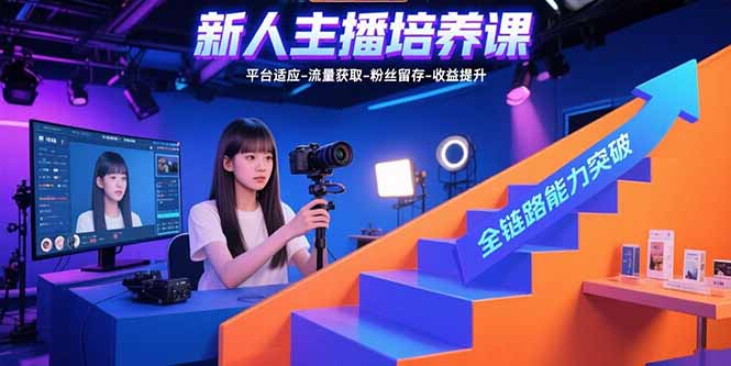 新人主播培养课：平台适应-流量获取-粉丝留存-收益提升 全链路能力突破-Ai创业网