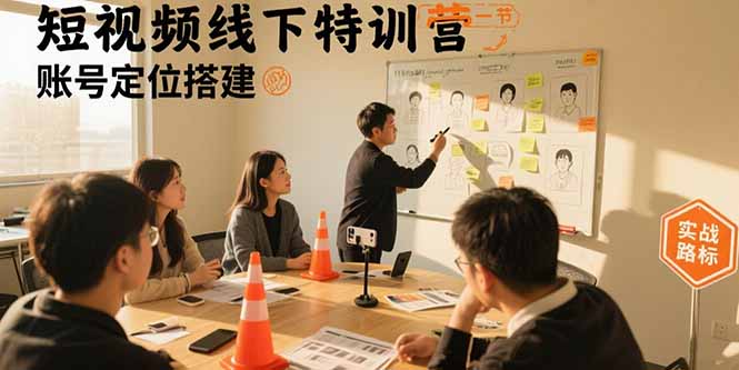短视频线下特训营：账号定位搭建/口播号拍摄剪辑/直播间流量入口/变现实战-Ai创业网