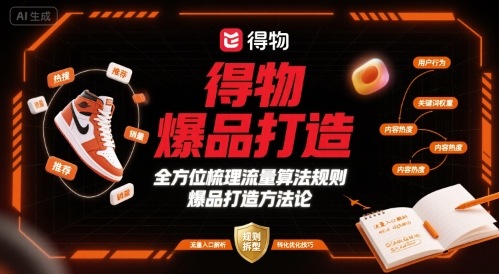 得物爆品打造，全方位梳理得物流量算法规则爆品打造规则-Ai创业网