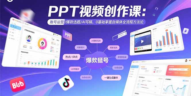 PPT视频创作课：账号运营/爆款选题/AI写稿，0基础掌握自媒体全流程方法论-Ai创业网