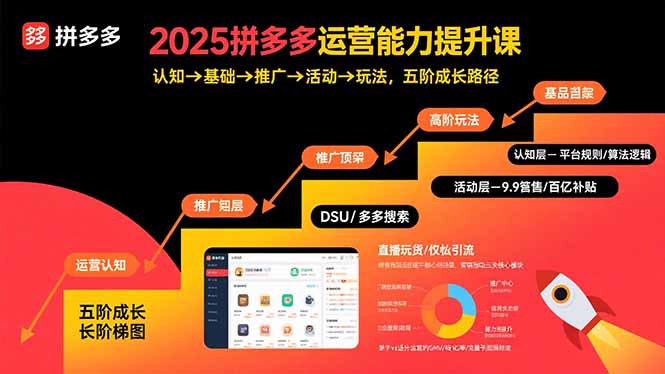 2025拼多多运营能力提升课：认知→基础→推广→活动→玩法，五阶成长路径-Ai创业网