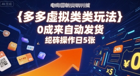 多多虚拟类目玩法，0成本全自动发货，矩阵操作日5张-Ai创业网