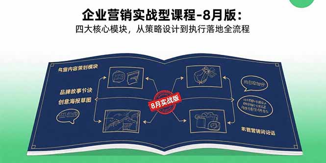 企业营销实战型课程-8月版：四大核心模块，从策略设计到执行落地全流程-Ai创业网