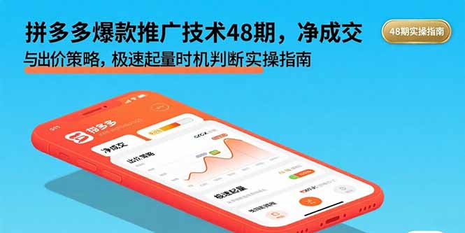 拼多多爆款推广技术48期，净成交与出价策略，极速起量时机判断实操指南-Ai创业网