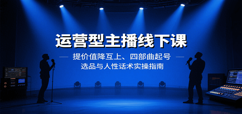 运营型主播线下课：提价值降互上、四部曲起号、选品与人性话术实操指南-Ai创业网