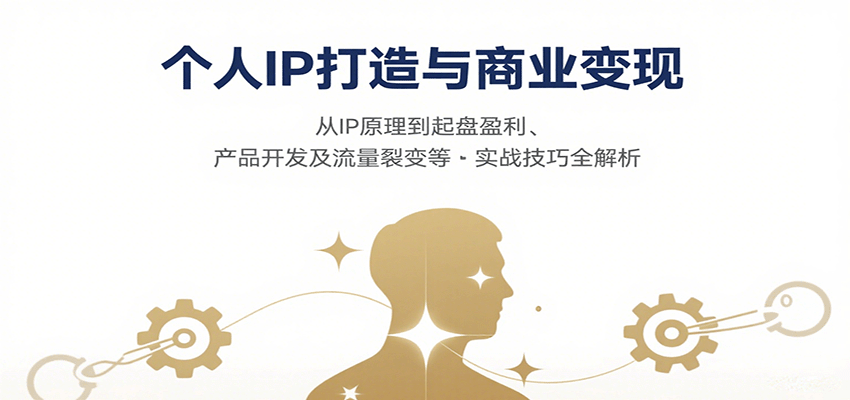 个人IP打造与商业变现，从IP原理到起盘盈利、产品开发及流量裂变等实战技巧全解析-Ai创业网