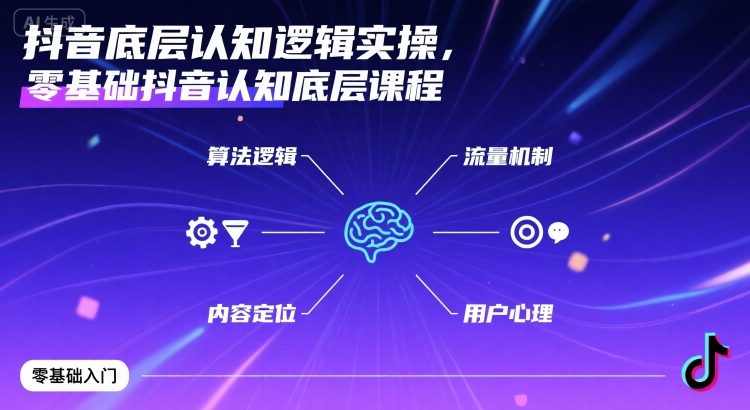 抖音底层认知逻辑实操，零基础抖音认知底层课程-Ai创业网