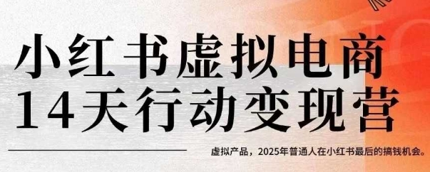 小红书虚拟电商14天变现训练营，虚拟产品，2025年普通人在小红书最后的搞钱机会(更新)-Ai创业网