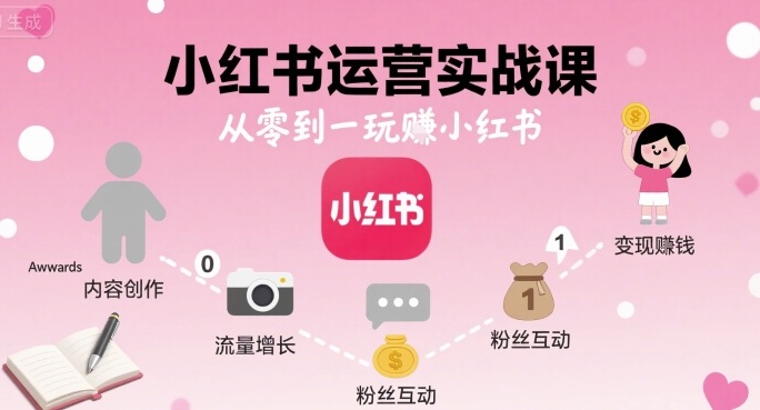 小红书运营实战课，从零到一玩賺小红书-Ai创业网