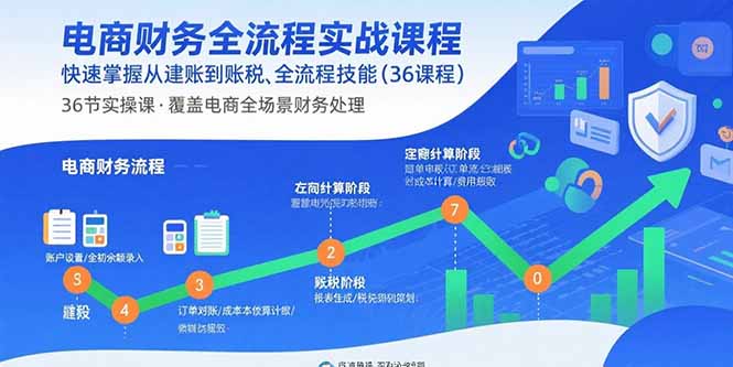 电商财务全流程实战课程：快速掌握从建账到报税的全流程技能(36节课-Ai创业网