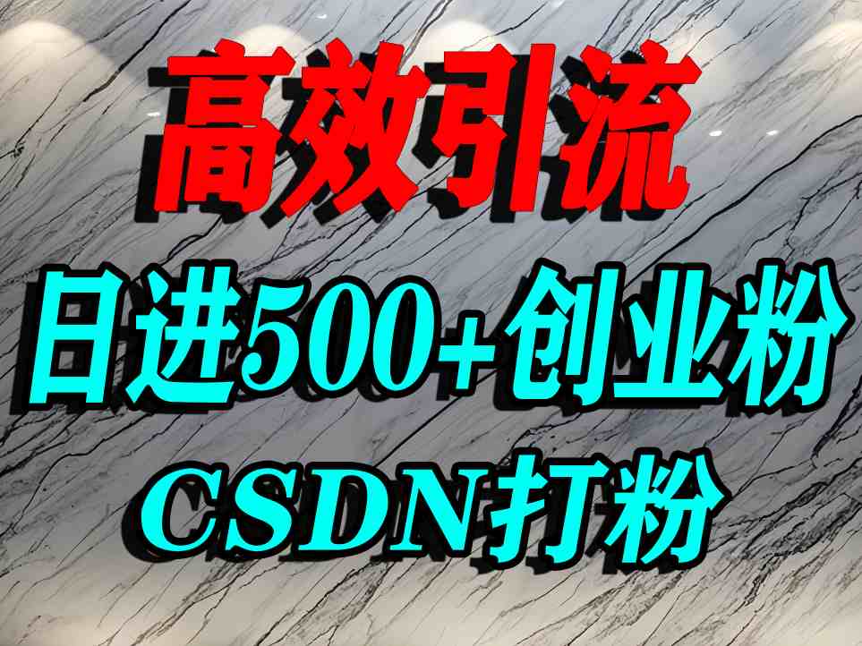 怎么打创业粉？CSDN又一个你不知道的打粉引流神秘平台，单人日引500+精准流量-Ai创业网